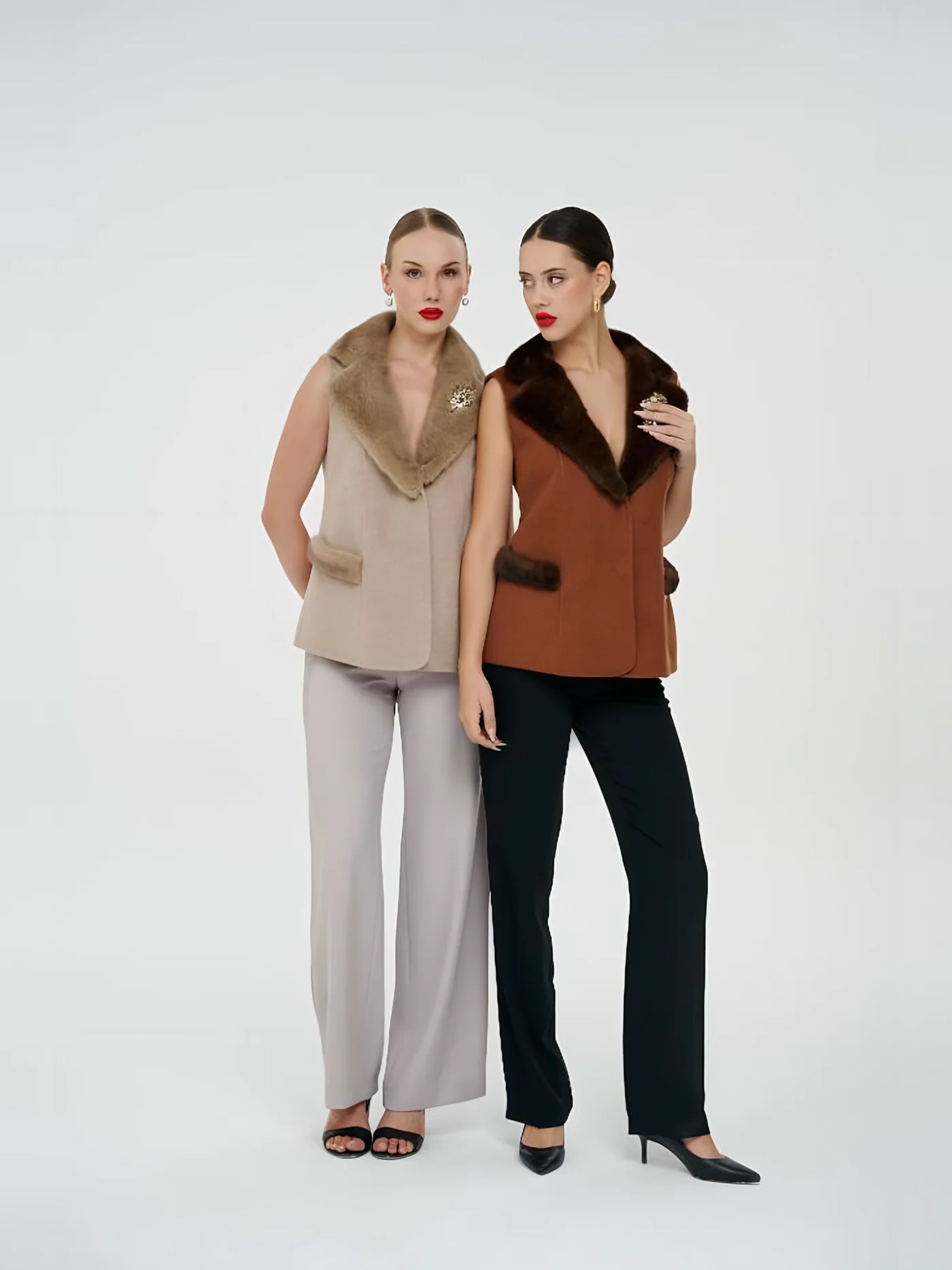 Fur-Collar Vest — модель в · 1/1