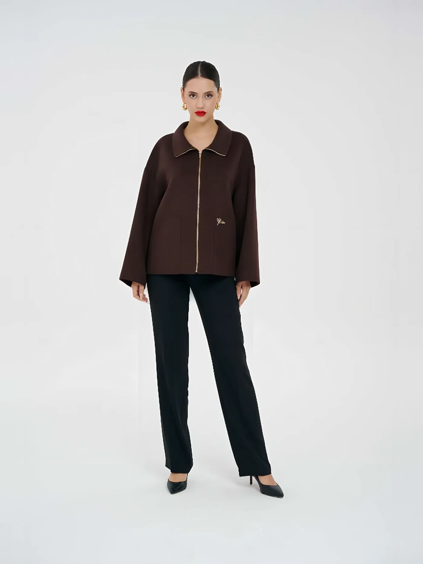 Zip Short Coat — عارضة ترتدي · 1/1