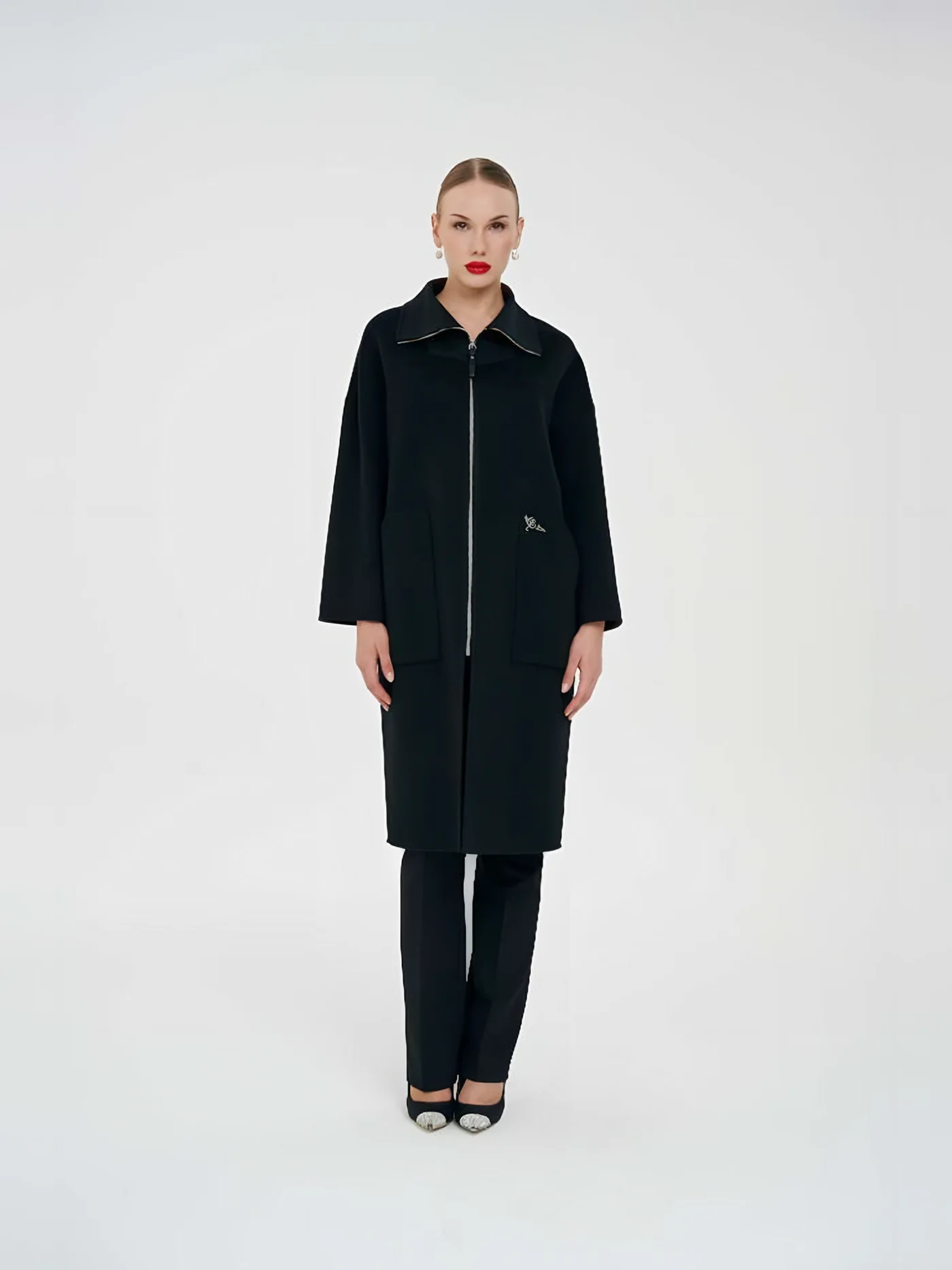 Zip Long Coat — модель в · 1/1